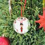 Personalised Indian Boy Christmas Bauble And Card Set, thumbnail 2 of 2