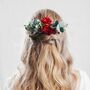 Sage Eucalyptus Wild Rose Wedding Bridal Hair Comb, thumbnail 4 of 5
