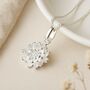 Personalised Sterling Silver November Chrysanthemum Birth Flower Necklace, thumbnail 3 of 8