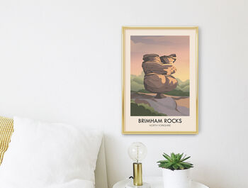 Brimham Rocks Aonb Travel Poster Art Print, 2 of 8
