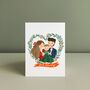 Custom Christmas Family Portrait Art Print, thumbnail 1 of 2