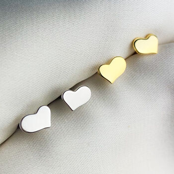 Sterling Silver Heart Screw Back Stud Earrings, 4 of 5