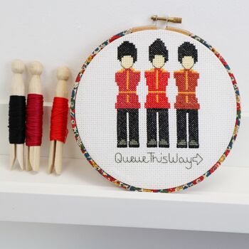 London Cross Stitch Gift Set. Queue This Way, 2 of 5