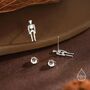 Sterling Silver Full Human Skeleton Stud Earrings, thumbnail 6 of 12