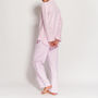 Women's Pyjamas In Pink And White Striped Flannel, thumbnail 3 of 4
