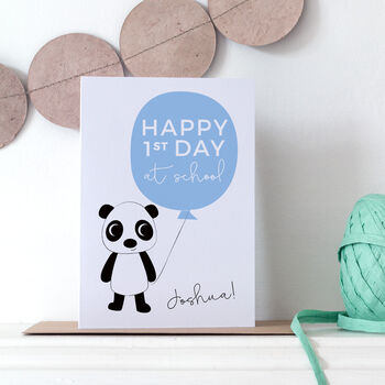 Personalised First Day At School Card With Panda, 2 of 4