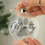 Personalised Paw Print Glass Bauble, thumbnail 3 of 4