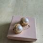 Pearl Gold Stud Earrings, thumbnail 4 of 5
