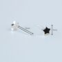 Sterling Silver Tiny Black Star Studs, thumbnail 2 of 4