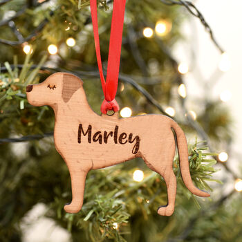 Personalised Wooden Labrador Dog Decoration Christmas, 3 of 5