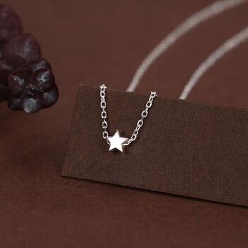 Extra Tiny Star Necklace In Sterling Silver, 2 of 11