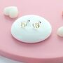Petite Intertwined Zircon Heart Stud Earrings, thumbnail 1 of 2
