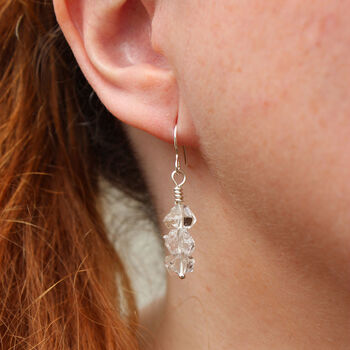 Herkimer Diamond Icicle Dangle Earrings, 3 of 7