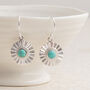 Sterling Silver Gemstone Sun Disc Dangly Earrings, thumbnail 6 of 9