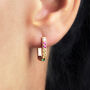 Silver Or Gold Multicolour Rectangular Hoop Earrings, thumbnail 2 of 9
