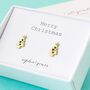 Sterling Silver Gold Plated Christmas Tree Studs With Jewels, thumbnail 1 of 3