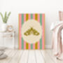 Pink And Brown Stripe Buterfly Art Print, thumbnail 3 of 4