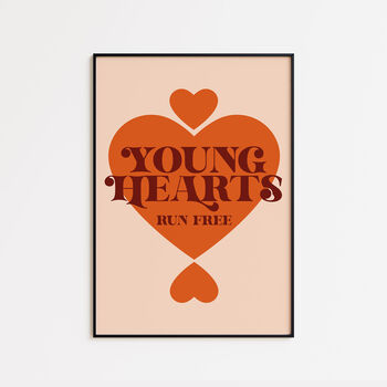 Young Hearts Run Free | Disco Print | Music Poster | Wall Art | A5 A4 A3 | Retro Inspired Music Print | Disco | Bold | Typographic |, 2 of 8