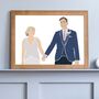 Custom Wedding Engagement Couple Family Portrait Print, thumbnail 10 of 11