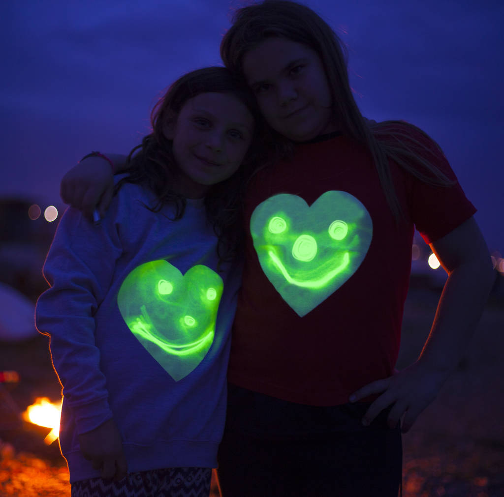 Heart Print Glow In The Dark Interactive Sweatshirt, 1 of 6