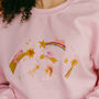 Prawn Stars Glittery Embroidered Sweatshirt, thumbnail 2 of 6