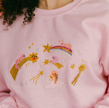 Prawn Stars Glittery Embroidered Sweatshirt, 2 of 6