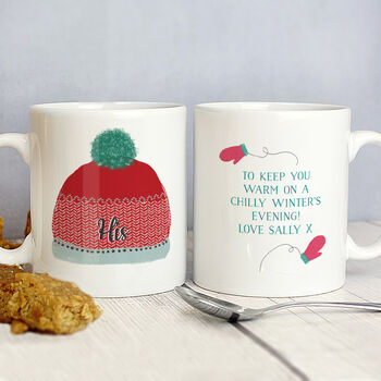 Personalised Woolly Hats Set Of Two Mugs, 2 of 7