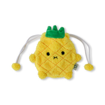 Yellow Pineapple Fluffy Fruit Drawstring Pouch, 3 of 3