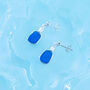 Cornish Sea Glass Stud Earrings Blue, thumbnail 3 of 5