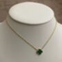 Gold Plated Green Single Clover Necklace, thumbnail 3 of 7