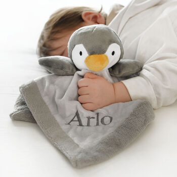 Personalised White Gown And Penguin Comforter Gift Set, 4 of 11