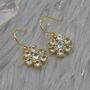 Blue Topaz Gold Dangle Earrings, thumbnail 1 of 8
