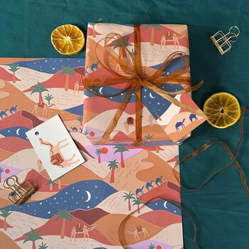 Desert Days And Nights Christmas Wrapping Paper, 3 of 3