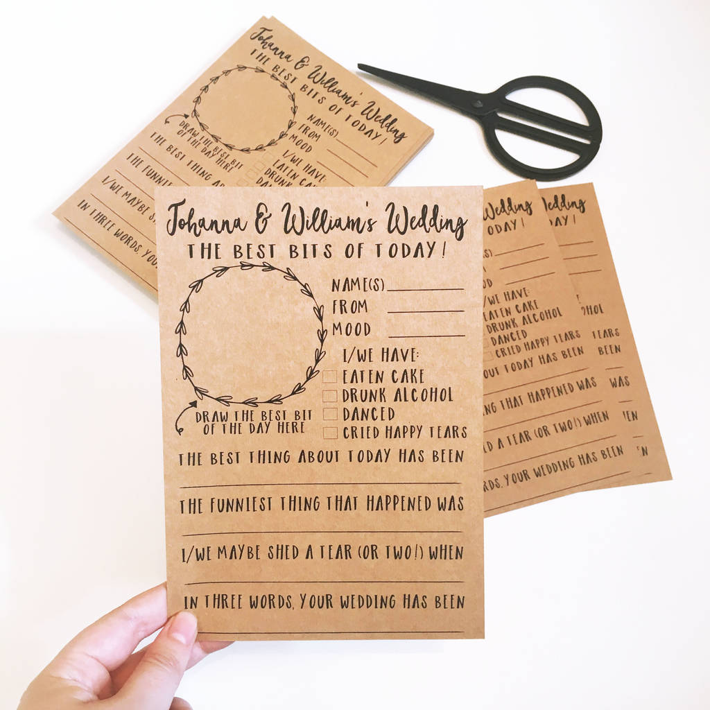 Personalised A5 Rate The Day Wedding Game Activity, 1 of 6