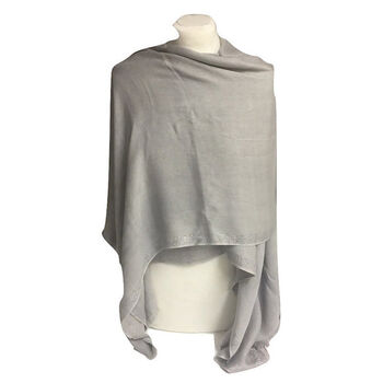 Grey Silver Scarf / Wrap With Cashmere, 3 of 5