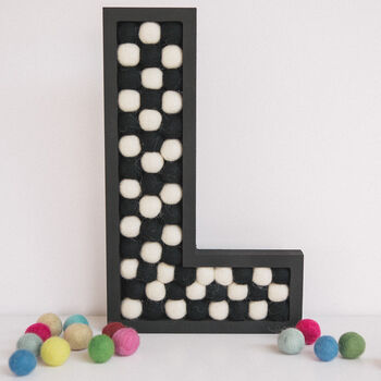 Monochrome Wood And Felt Ball Letters, 4 of 4