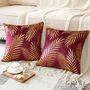 Decorative Gold Reed Flower Cushion Cover Twin Set, thumbnail 8 of 9