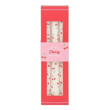 Set Of Three Heart Cherry Taper Candles, 3 of 4