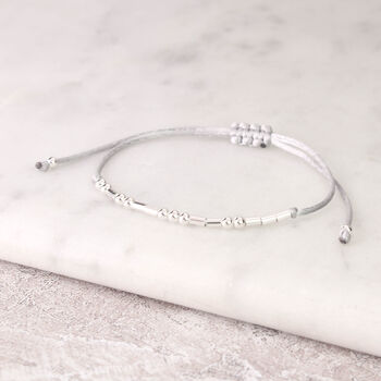 Sterling Silver Fab Mum Morse Code Bracelet, 5 of 7