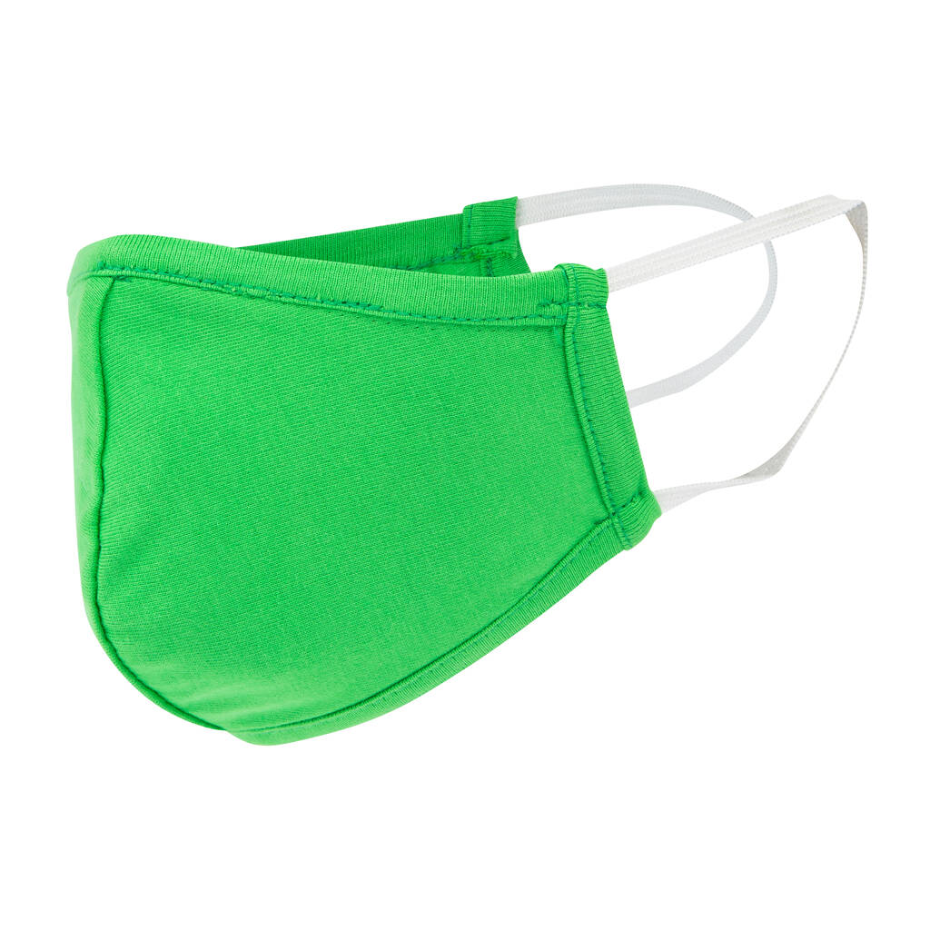 Washable Soft Organic Jersey Kids Face Cover Green