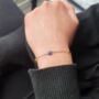Gold Plated Beaded Blue Evil Eye Protection Bracelet, thumbnail 2 of 3