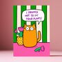 Eat Your Plants Cat Greetings Card, thumbnail 1 of 3