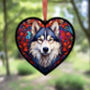 Alaskan Malamute Stained Glass Effect Heart Suncatcher, thumbnail 5 of 6