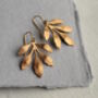 Gold Leaf Earrings, thumbnail 3 of 7