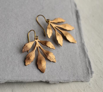 Gold Leaf Earrings, 3 of 7