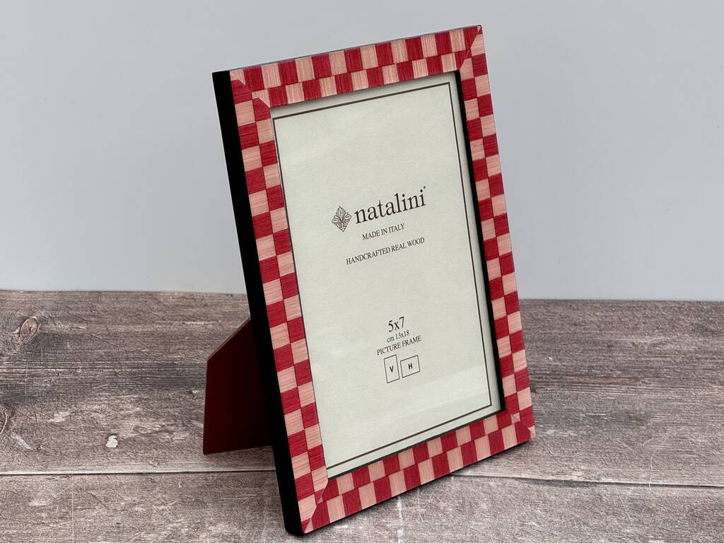 Natalini Pink And Red Checkerboard Photo Frame, 1 of 3