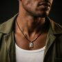 Men's Silver Lightning Bolt Necklace With Engraving, thumbnail 1 of 10