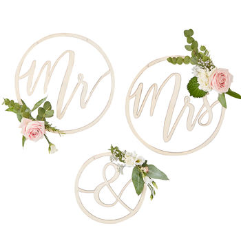 Wooden Wedding Hoops Mr And Mrs, 2 of 2