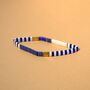 Blue And White Enamel Tile Stretch Bracelet, thumbnail 1 of 3
