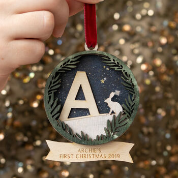 Personalised First Christmas Bauble Decoration, 3 of 4